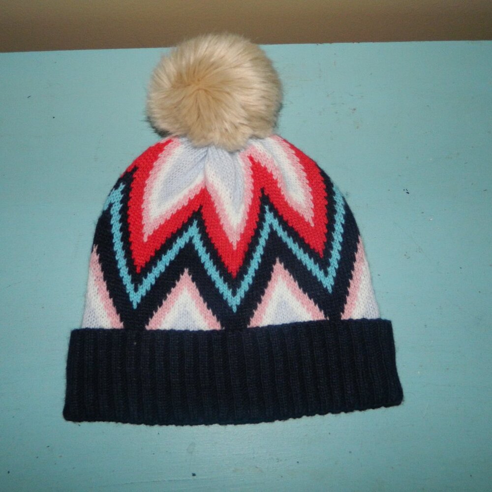 Mark & Graham Wool Blend Faux Fur Pom Pom Hat (EE-18)